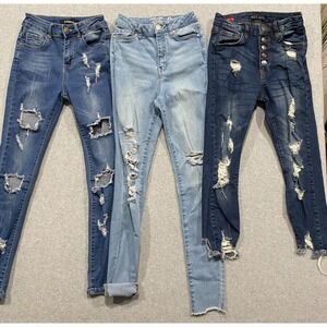 Women's Jrs size 0/1 Jeans Mixed Lot of 3, Bamboo/Hot Kiss Crop/Refuge Colombia